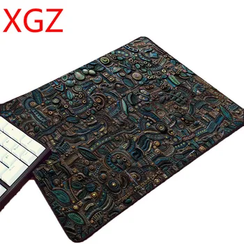 

XGZ Black seam stripe pattern and cool handsome cat rubber small mouse pad mini computer desk gamer mouse pad decoration desk