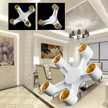 

E27 3 in 1 360° LED Base Holder Socket Light Bulb Converter Screw Flexible