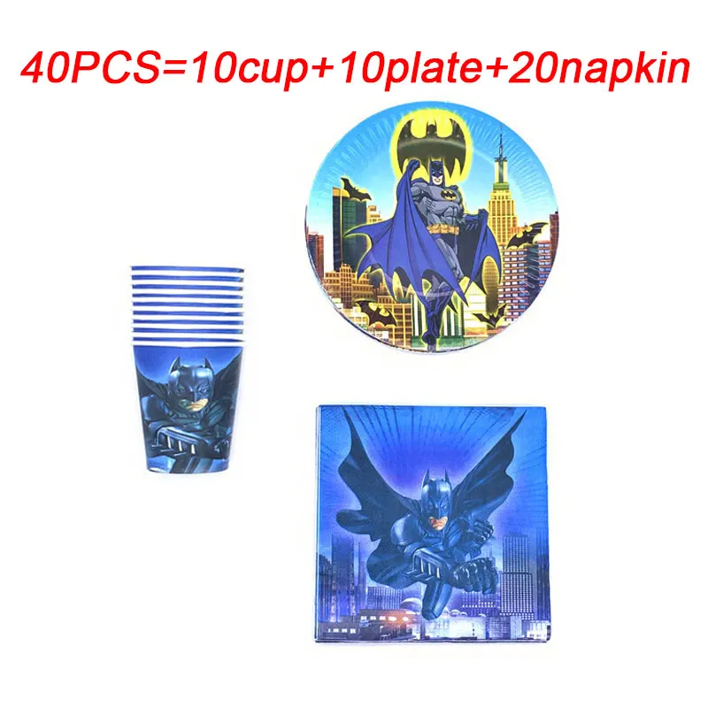 

Superhero Batman Party Supplies Set Kids Batman Birthday Party Disposable Tableware Batman Birthday Theme Paper Cup Plate Napkin
