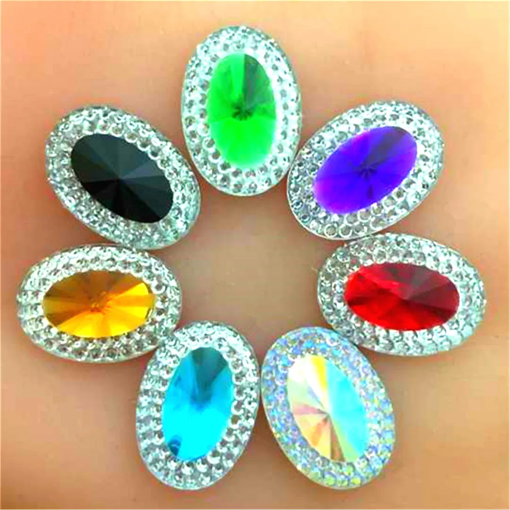 

40pcs 13*18mm Oval Resin Rhinestones Crystal Flat back Jewelry Decoration