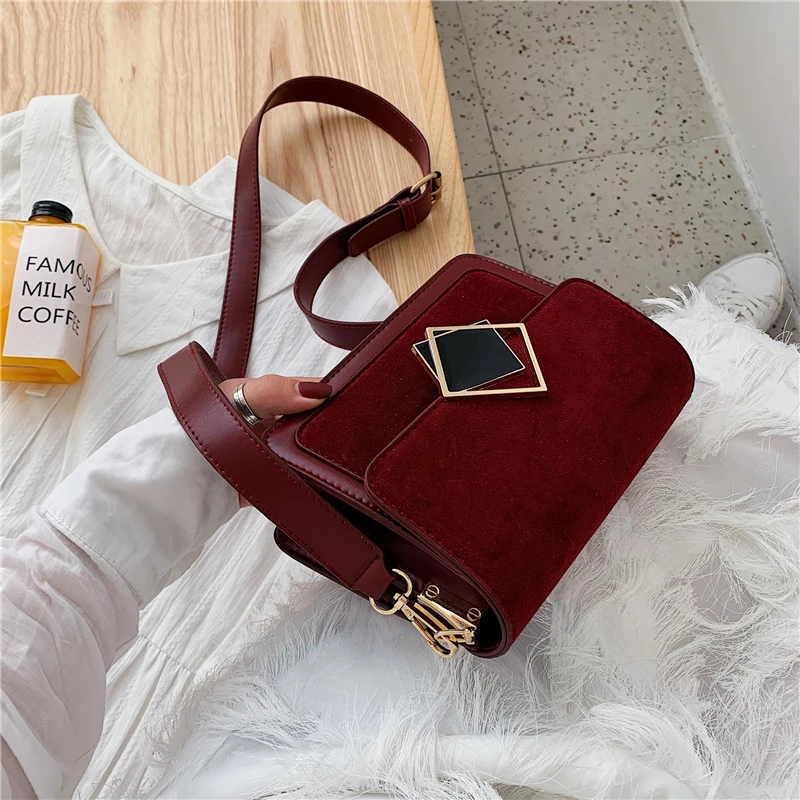 

Autumn Scrub Leather Crossbody Bags For Women 2019 Small Shoulder Messenger Bag Lady Designer Luxury Lock Handbags Womens Bags