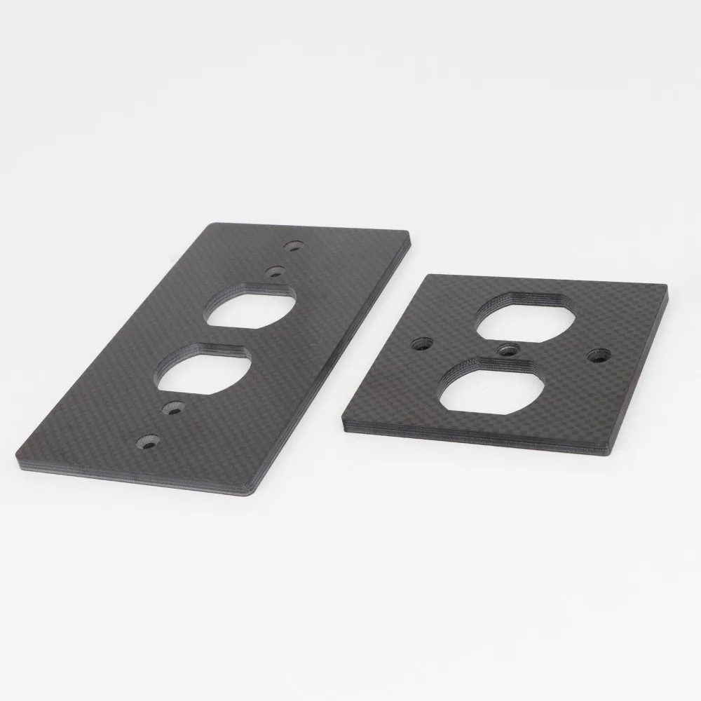 Hifi Carbon Fiber ac Power Duple Receptáculos Parede Tomada Tampa Plate 1x - Image 4