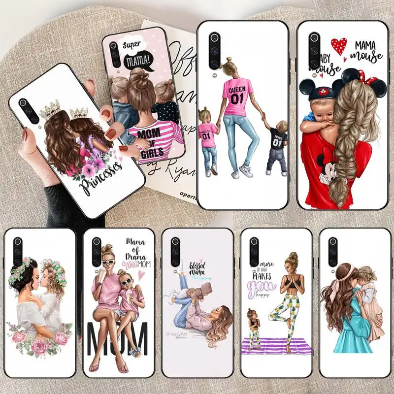 Чехол для телефона с надписью baby Mama Super Mom Girl черный Xiaomi Mi10 10Pro 10 lite Mi9 9SE 8SE Pocophone F1 Mi8