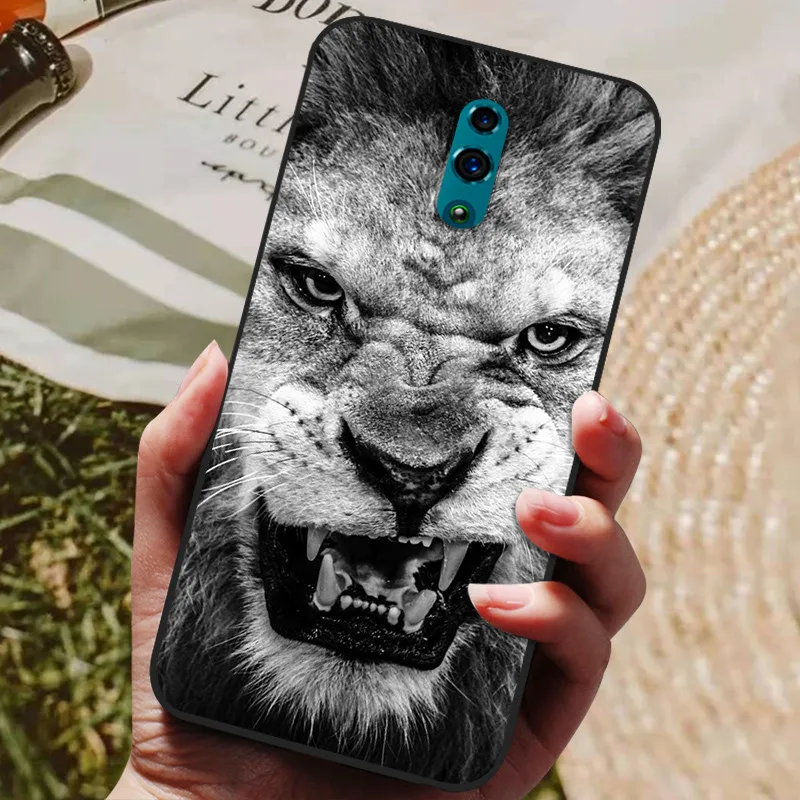 For OPPO Reno Case Soft TPU Silicone Cartoon Back Cover for OPPO Reno 2 Reno2 Phone Cases TPU Black Bumper for OPPO Reno Z Shell mobile phone case with belt loop Cases & Covers