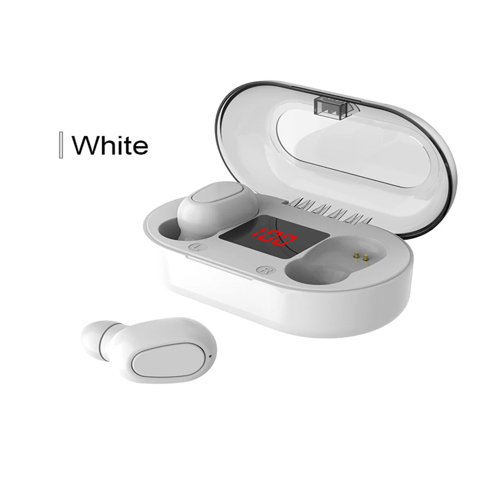 L22 white With LED Bluetooth беспроводной TWS наушники светодиодный дисплей IPX5 Водонепроницаемый Стерео шум игра подходит с микрофоном для iphone xiaomi huawei - Цвет: L22 white With LED
