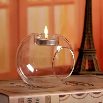 

Dia 8CM Decoration Tealight Holder Night Light Candle Holder Creative Clear Candle Romantic Global Bedroom Candlestick