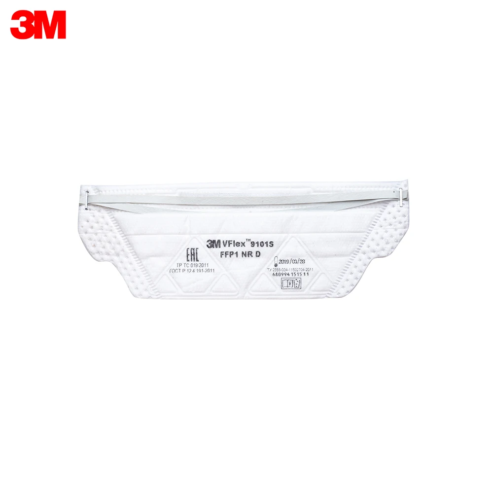 3M Полумаска противоаэрозольная фильтрующая VFlex 9101S класс защиты FFP1 NR D, 25 шт./уп., 9101S