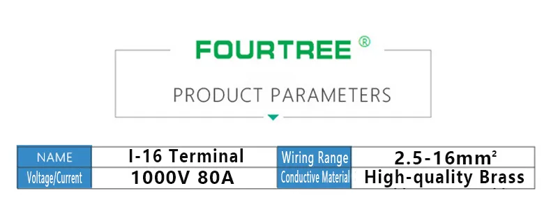 Description Picture 2 of itemTerminal Block High Power Wire Cable Connector I-Type Quick Electrical Wiring Junction Box I-16  2.5-16mm2 1000V 80A