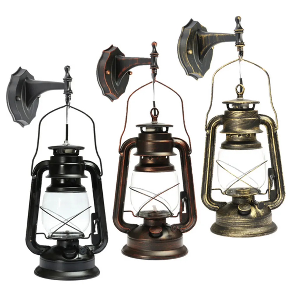 

E27 Retro Kerosene Lantern Wall Lamp Sconce Cafe bar Garden Lighting Decoration