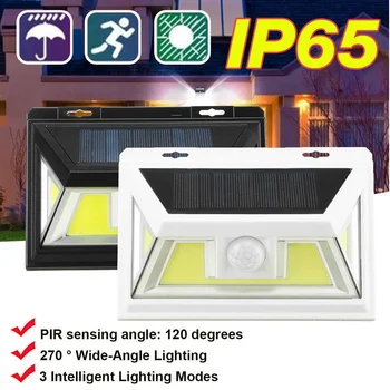 

New 74 LED Solar Light Outdoor Solar Lamp Human Body Sensor Solar Powered Sunlight Wall Light Street Light for Garden Decoration