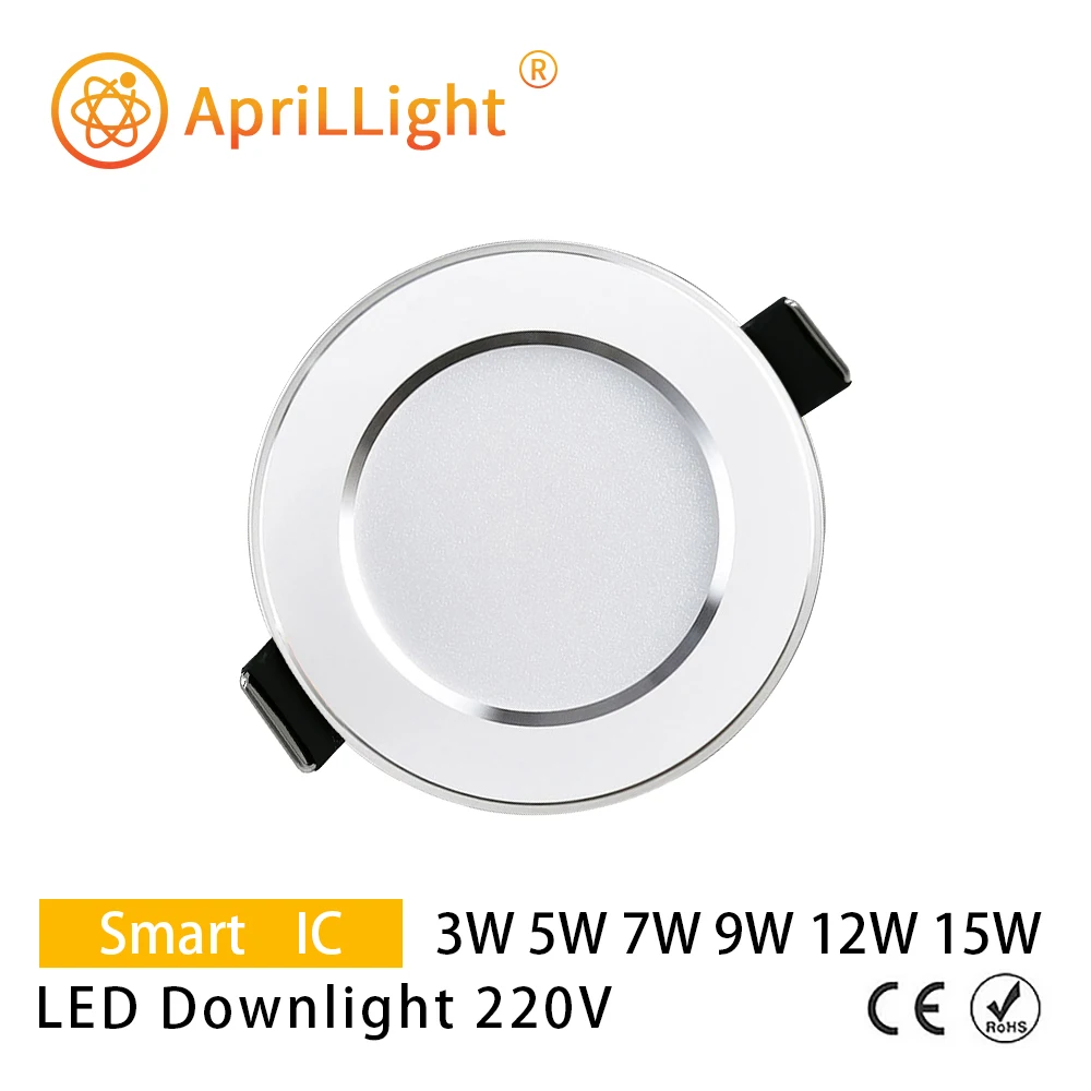 LED down light 3W 5W 7W 9W 12W 15W embedded ceiling light AC 220V ceiling bedroom corridor living room lighting spot led ceiling light led downlight led spotlight
