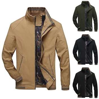 

2019 Пальто jacket men corta vent Men's Autumn Winter Casual Outwear Pure Color Zipper Breathable Jacket Coat куртка мужская