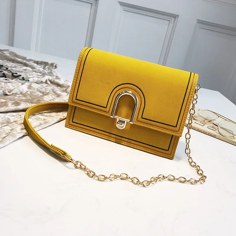 

Autumn Dull Polish-2018 Car Suture Color Thin Square Sling Bag Lock Shoulder Oblique WOMEN'S Bag