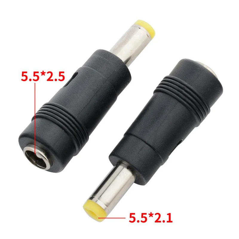 2Pcs 5.5x2.5mm Female To 5.5x2.1mm Male DC Power Connector Adapter Laptop | Электроника