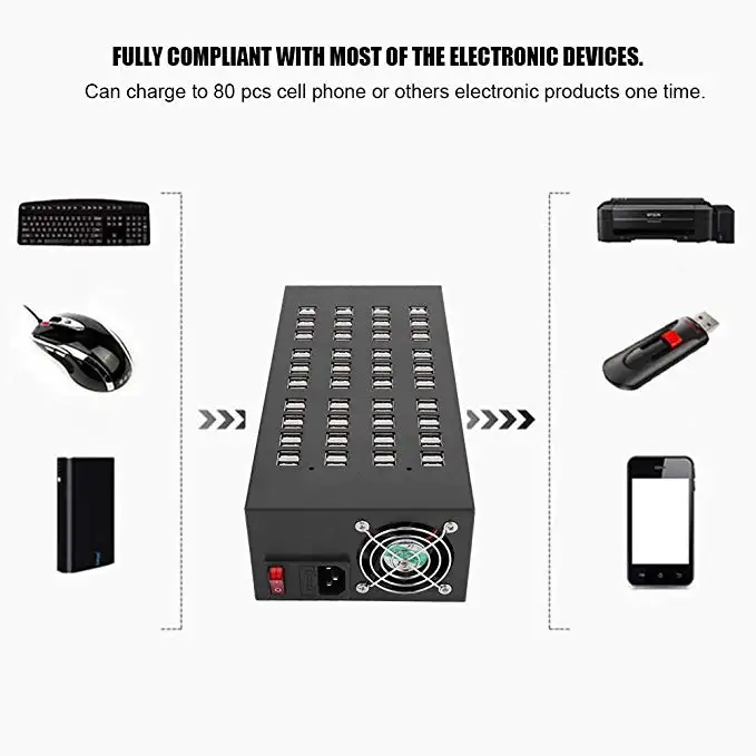USB зарядная станция Fanshu 22 40 60 80 100 портов концентратор многопортовое настольное