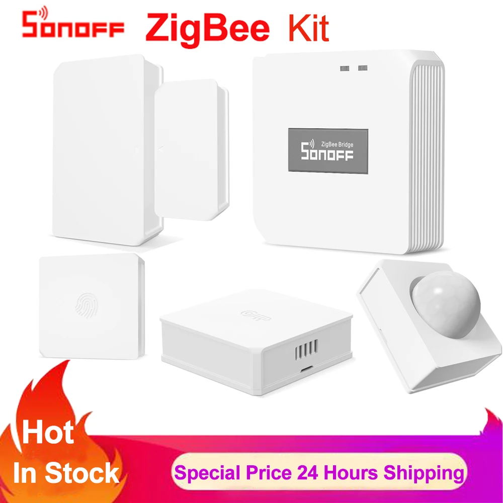 Sonoff Zigbee наборы мостов SNZB 01 для 04 беспроводной переключатель датчик температуры и