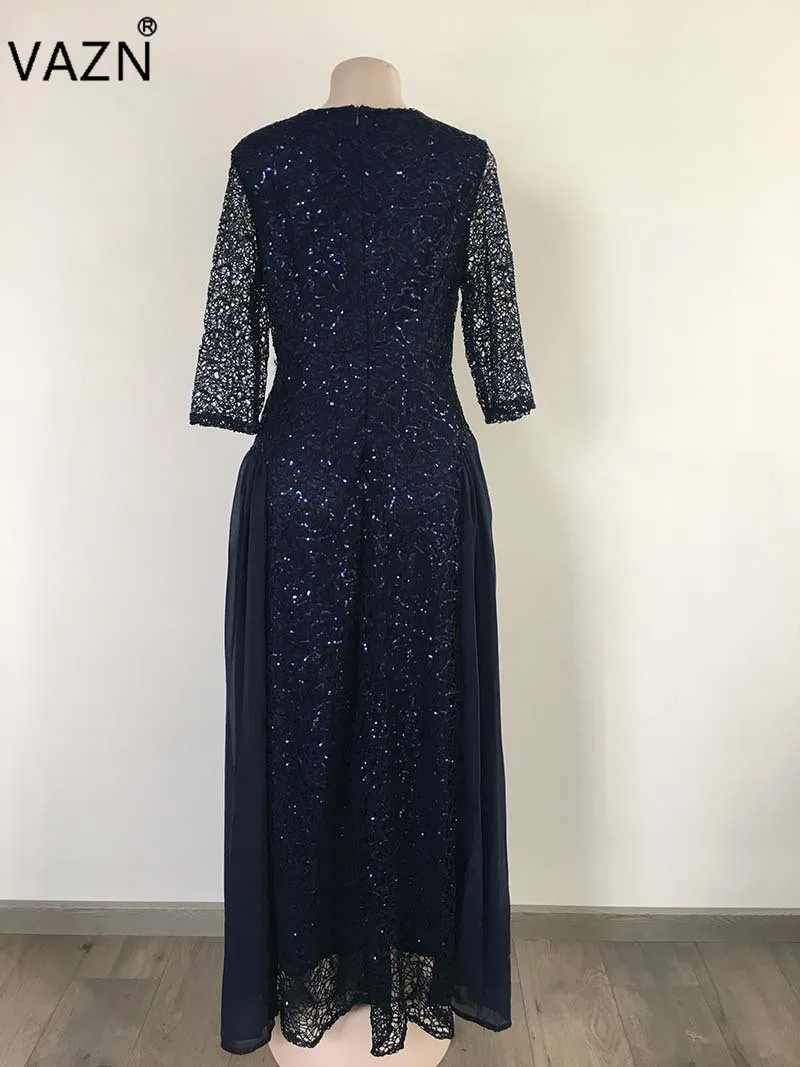 VAZN/ новое летнее элегантное женское платье длиной до пола, 6 цветов, сексуальное длинное платье с длинными рукавами и кружевом, красивые платья для вечеринки JN02
