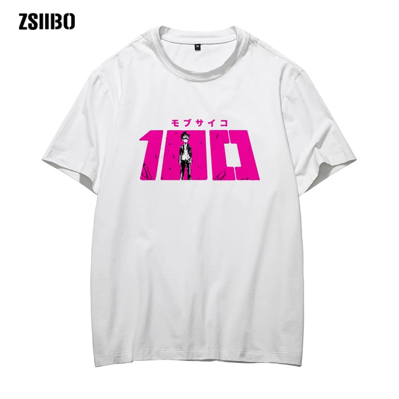 psionic принт Рубашка с короткими рукавами Для мужчин футболка Harajuku летние Для мужчин Для женщин футболка "Аниме" Топы повседневные Забавные футболки homme HY1MC99 - Цвет: white pink
