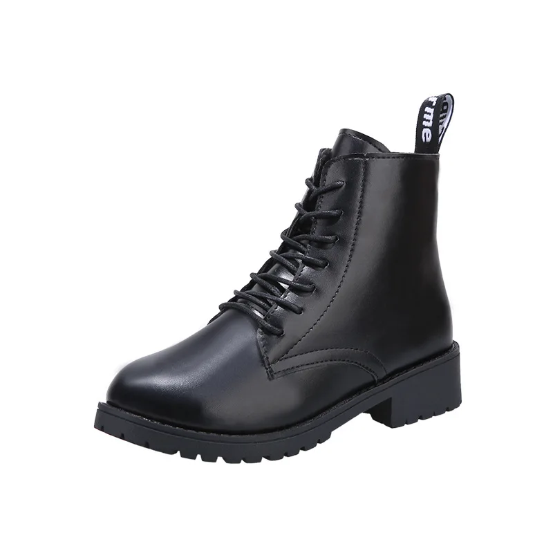 Classic Women's Boots 2020 Winter Motorcycle Ankle Boots Wedges Female Lace Up Platforms Spring Black Work and Safety Shoes