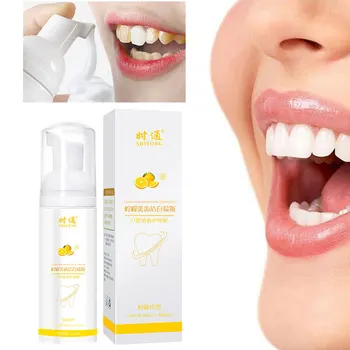 

Press Output Effective Oral Care Portable Foam Toothpaste Remove Stains Mousse Tooth Bleach Dental Practical Fruit Flavor Home