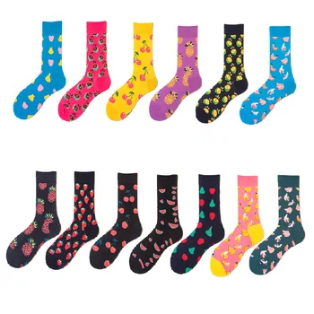 

1pair Fashion Happy Fruit Series Men's and Women's Socks Personalized Cotton Stockings Processing Custom Factory Direct Sales