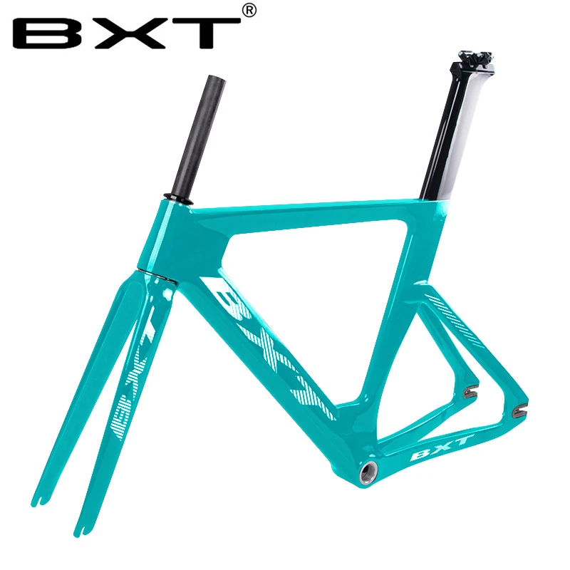 Discount NEW Freeshipping BXT full carbon track frame road frames fixed gear bike frameset fork seat post carbon bicycle frame track bike 1