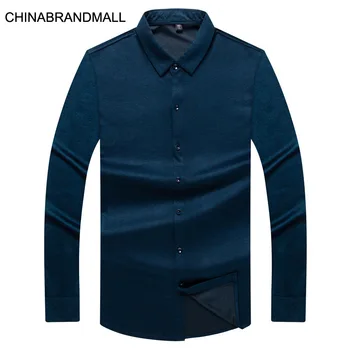 

Autumn Men Long Sleeve Shirt Male Fat Man Plus Fat Plus Size Business Leisure Long Sleeve Shirt