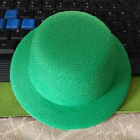 green Вечерние мини-курицы, простые верхние шляпы, основание 13 см, шляпы для самостоятельного изготовления волос, основа для домашних животных, Кепка для реквизит для сценического выступления, декор Weddin, Рождественский navidad - Цвет: green