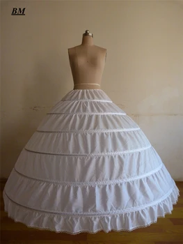 

2019 Wholesale 6 Hoops Bridal Wedding Petticoat Marriage Gauze Skirt Crinoline Underskirt Wedding Accessories BM94