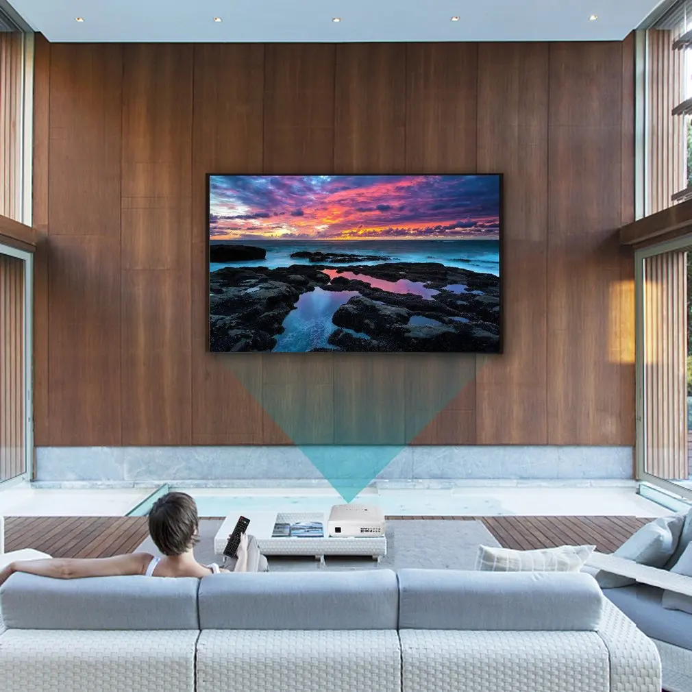 16,7 K 720P ЖК-проектор с высоким разрешением высокая герметичность 3200 лм мультимедийный домашний кинотеатр HDMI VGA для ноутбука ТВ Портативный UK Plug