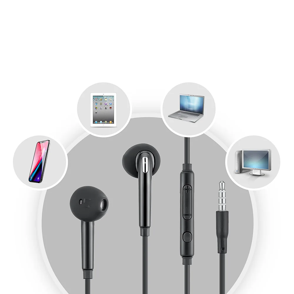 Wired Earphones 3 5mm Stereo No bluetooth Headphone Music Sport Headset with Microphone for Samsung Xiaomi Mi 9 Huawei