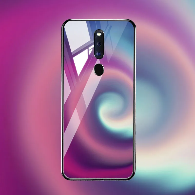 Чехол для телефона из закаленного стекла для OPPO F11 K1 Reno z, стеклянный чехол с цветком розы для OPPO F11 pro realme X lite Find X Cover - Color: M076