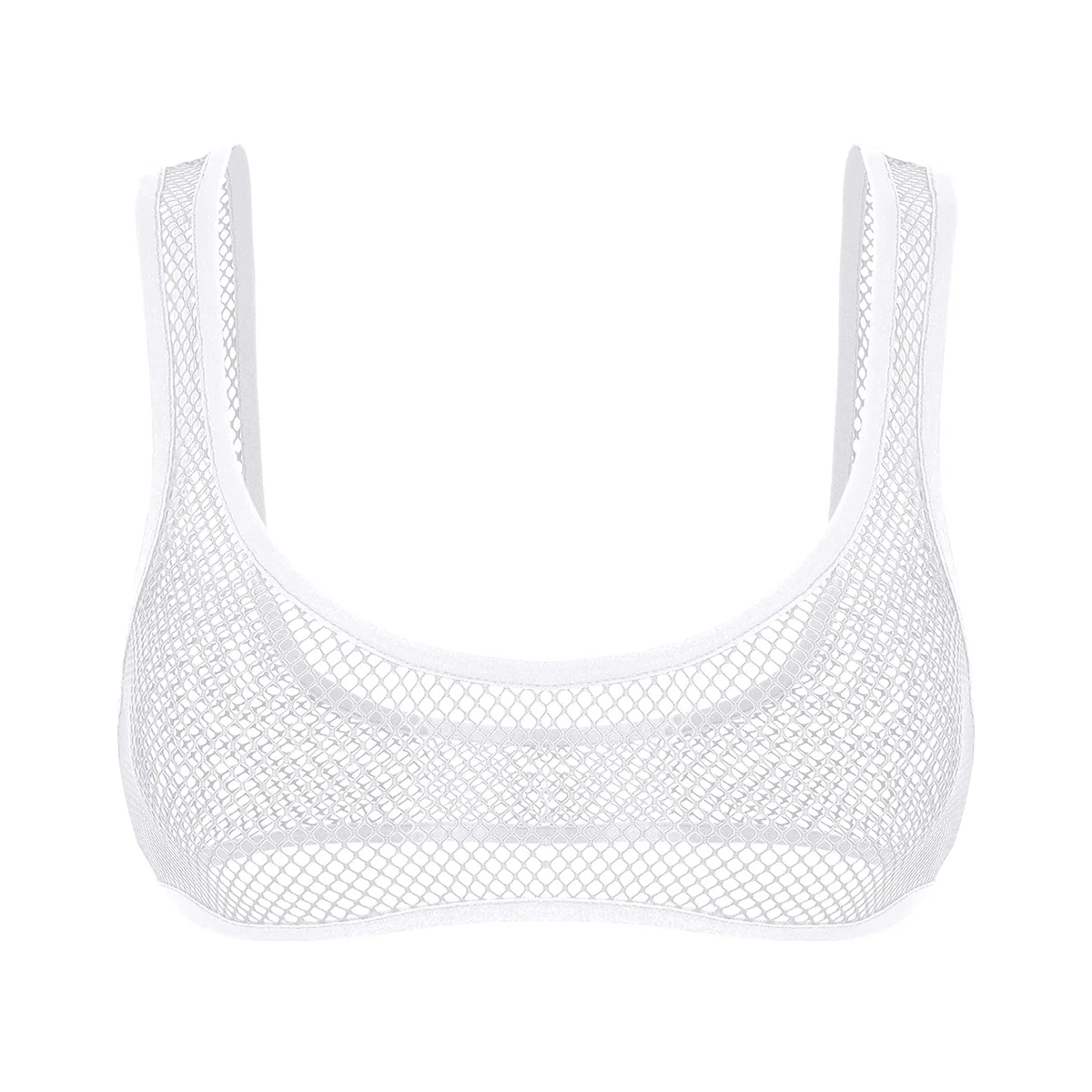 Women See-through Mesh Hollow Out Tank Crop Top Bra Porno Underwear U Neck Bras Sexy Bikini Erotic Valentine&rsquo;s Day Lingerie Gift