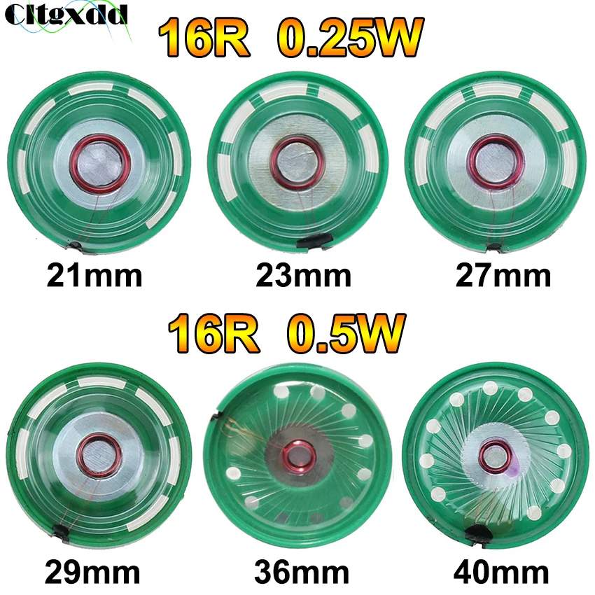 Cltgxdd 2PCS New Ultra-thin Speaker Doorbell Horn Toy-car horn 16 ohms 0.5W 0.25W 16R Speaker 21 23 27 29 36 40 mm Diameter afbeelding