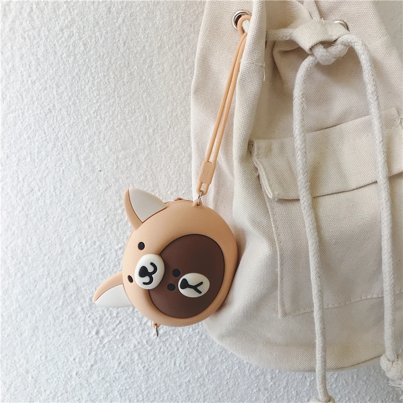 Милый женский кошелек Kawaii мультяшная лиса силиконовый мини-кошелек Желейная Монета Сумка для ключей органайзер для наушников коробка для хранения маленький карман