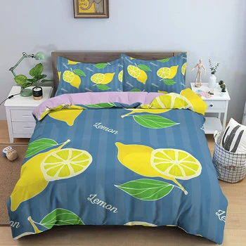 

3d Printing Bedding Set Fruit Pattern Duvet Cover With Pillowcase Quilt Cover Queen King Bed Linens Comfortable Home Textile