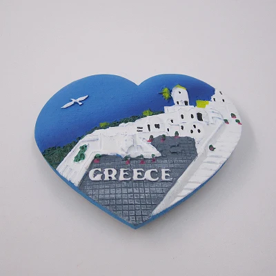 Туристическая сувенирная продукция в греческих церковных странах магнит на холодильник 3D полимерный Ослик Животные сердце украшение дома аксессуары - Цвет: Heart