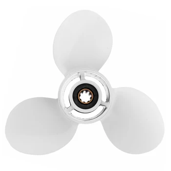 

9 1/4 x 10 Boat Outboard Propeller For Yamaha 9.9-15HP 63V-45945-00-EL White Marine Propeller 8 Spline Tooth Aluminum Alloy