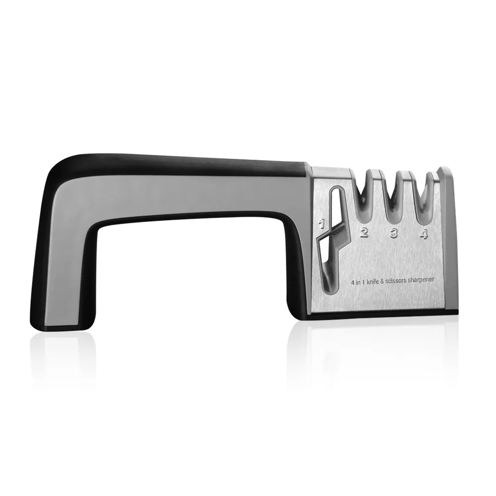 XYj Sharpening Tool Chef Knife Sharpener 4 IN 1 Stainless Steel Knife