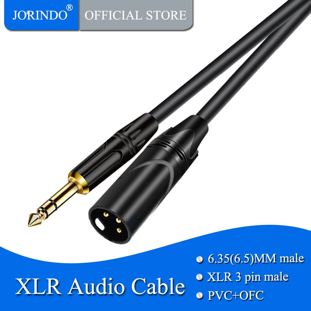 Jorinдо 1 м/6 35 фута 6 5 мм к XLR Удлинительный кабель для передачи аудио 3 контактный