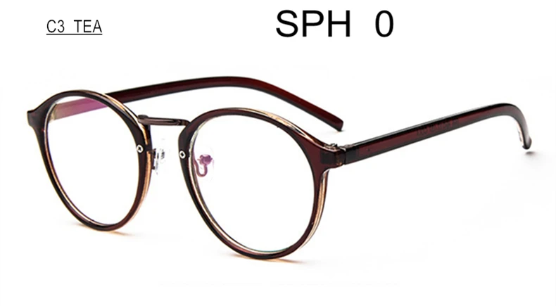 C3 (0) SWOKENCE SPH-1,0 до-6,0 очки для близорукости конечный продукт для мужчин и женщин круглая оправа Очки для близоруких F116 - Цвет оправы: C3 (0)