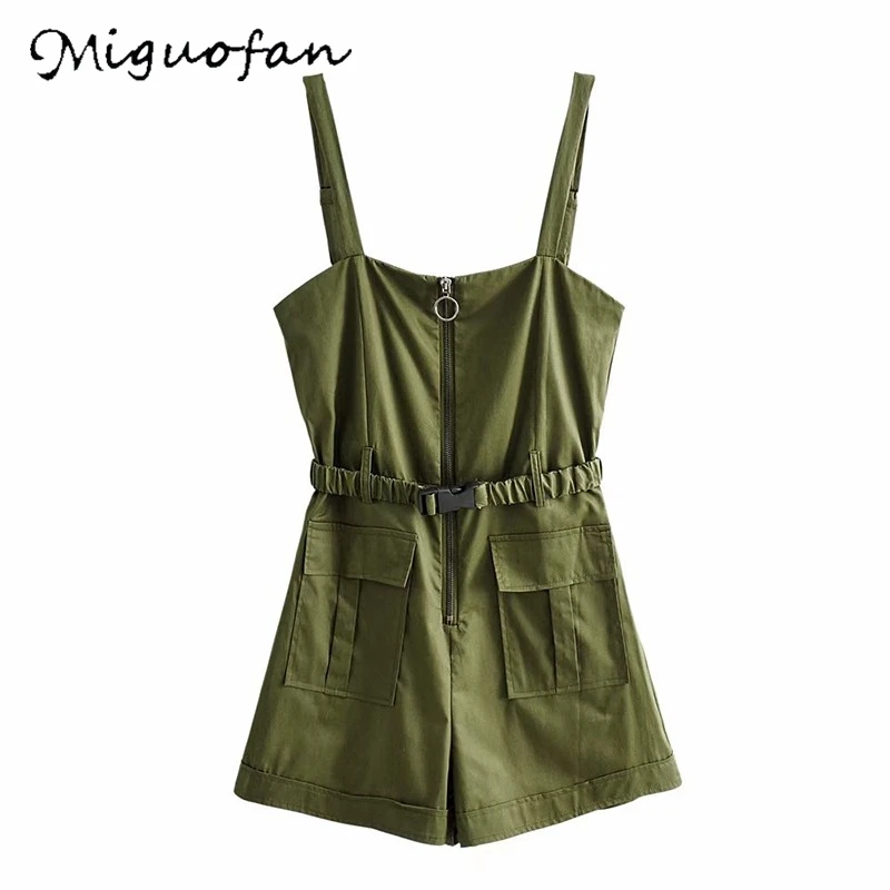 Miguofan blazer jumpsuit women overalls solid belt packets zip Office ladies strapless jumpsuits rompers Female short playsuit Miguofan blazer jumpsuit women overalls solid belt packets zip Office ladies strapless jumpsuits rompers Female short playsuit