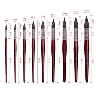 Artsecret Nuovo prodotto Pennello per pittura in manico grasso rosso Peli di scoiattolo Materiale in legno per disegnare la serie 89RQ 1