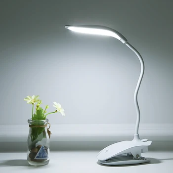 

16 LED Desk Lamp USB Rechargeable Dimmable Table Lamp Lightweight Clip Lamp Table Light for Children Bedside Reading Study