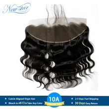 Новая звезда Кружева Фронтальная 13x6 свободная часть бразильская объемная волна закрытие девственные предварительно собранные человеческие волосы с детскими волосами отбеленные узлы