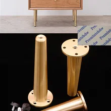 2 шт./партия коническая латунная мебель среднего возраста ТВ шкаф стул Конус выравнивания ног выравниватель