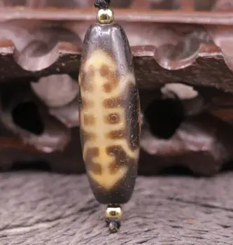 

Treasure Magic Power Magic LKbrother Magic Energy Tibetan old Agate Ivory Color Longevity Bat dZi Bead Amulet Pendant