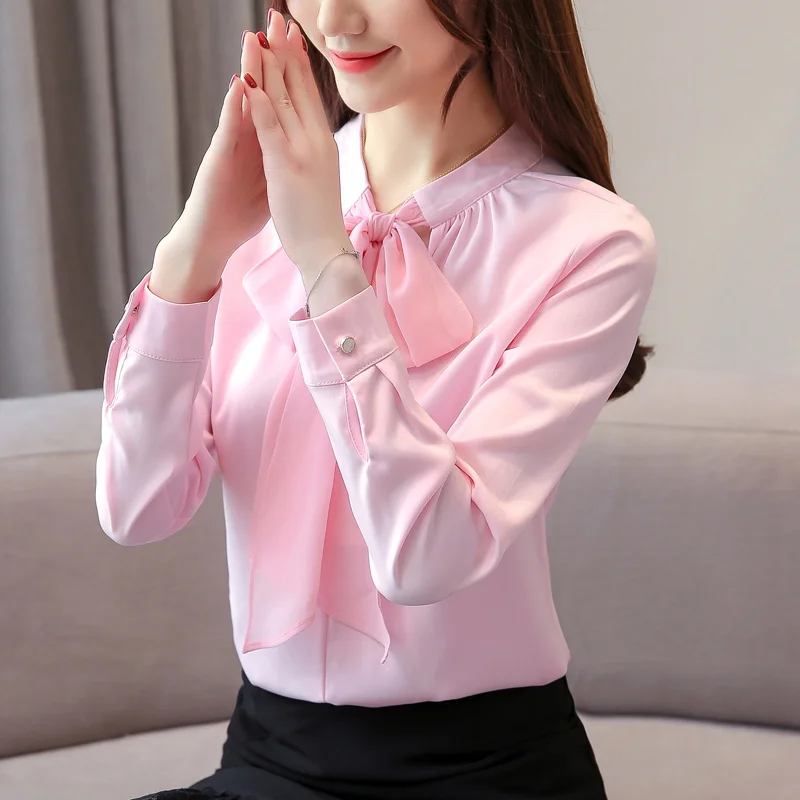 Women Silk Shirt Elegant Woman Long Sleeve Satin Blouses OL Shirt Plus Size Korean Fashion Women Bow Blouse Shirts Women Blouses Women Silk Shirt Elegant Woman Long Sleeve Satin Blouses OL Shirt Plus Size Korean Fashion Women Bow Blouse Shirts Women Blouses