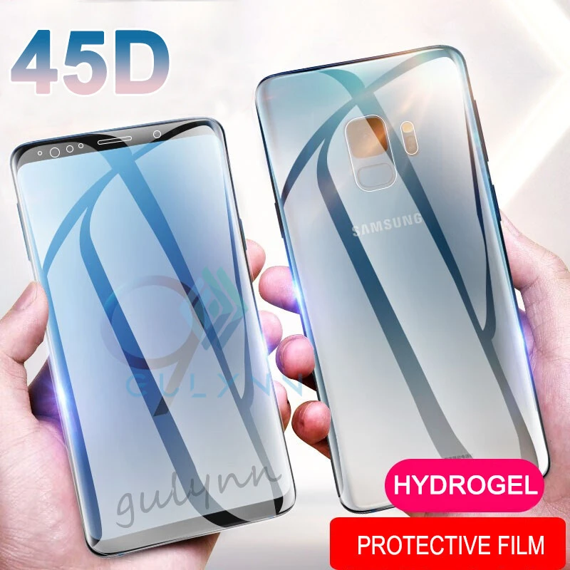 

Front + Back Soft Full Cover Screen Real 45D Protector Hydrogel Film for Samsung S9 S10 S8 A30 A50 A70 A80 A90 M20 Not Glass