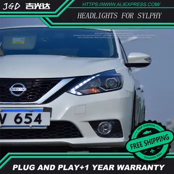 

Car Styling Head Lamp case for Nissan Sylphy Headlight 2016 LED Headlight DRL H7 D2H Hid Option Angel Eye Bi Xenon Beam